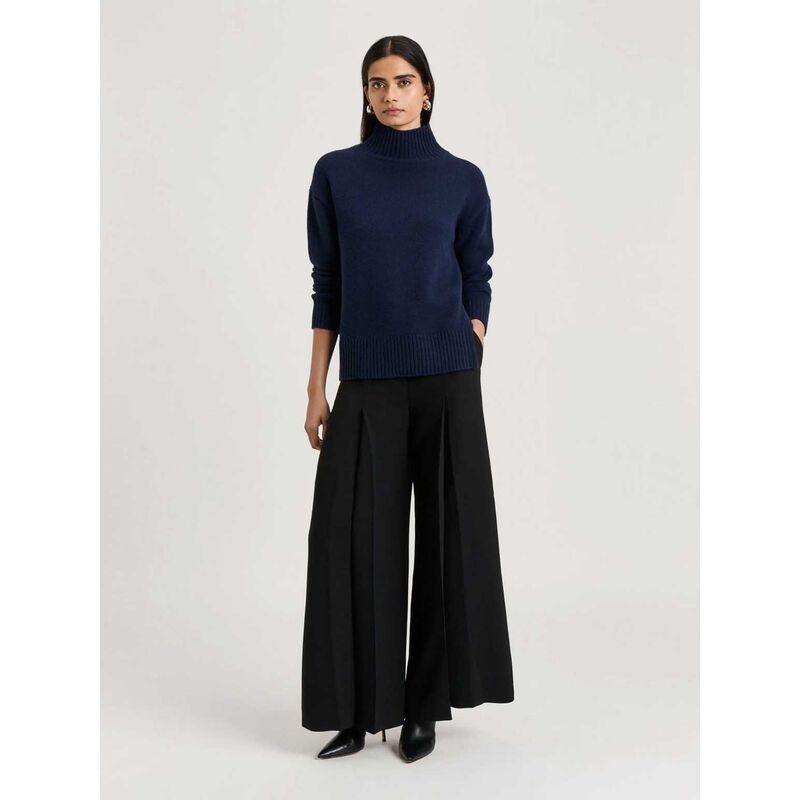 Veronika Maine Merino Cashmere Blend Oversized Funnel Neck Sweater image number 3